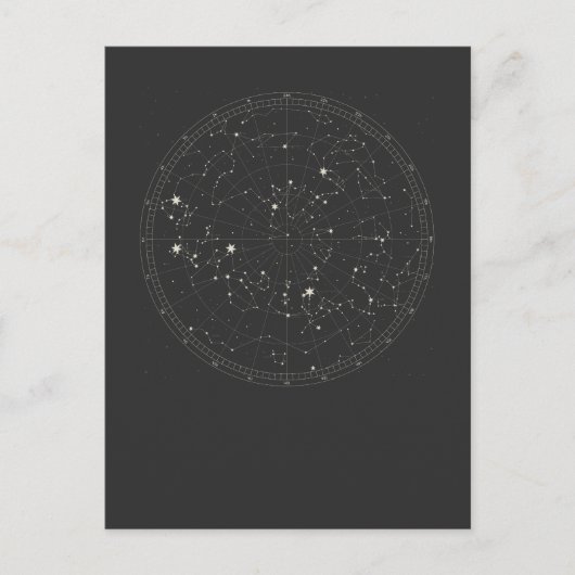 Astronomie Sky Map Stars Horoscope Constellatie Briefkaart (Voorkant)