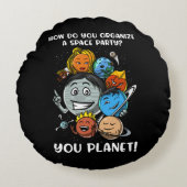 Astronomie Space Party Solar System Planets Joke Rond Kussen (Voorkant)