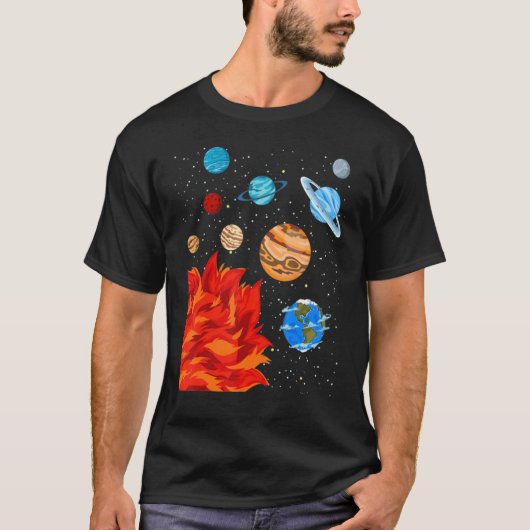 'Astronomie Space Science Galaxy Planets Solar Sys T-shirt (Voorkant)
