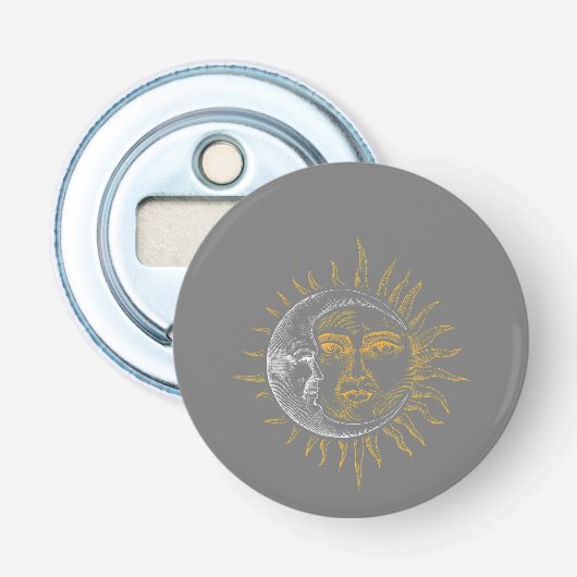 Astronomie Stars Sun Moon Planets Astronaut Button Flesopener (Voorkant)