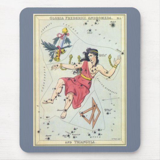  astronomie, stellatiesterren, Andromeda Muismat (Voorkant)
