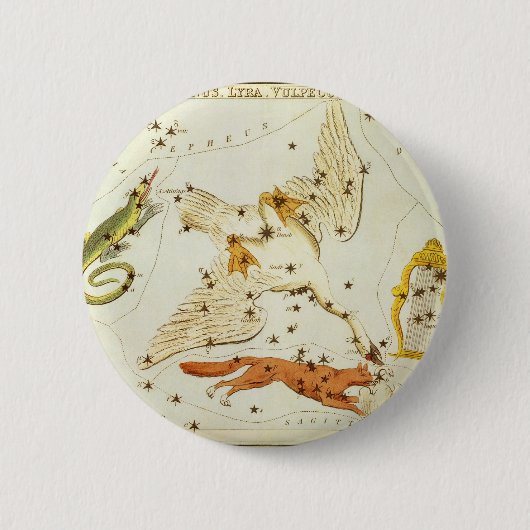  astronomie, sterrenkaart ronde button 5,7 cm (Voorkant)