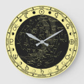 Astronomie Symbolen Constellation Clock Grote Klok (Voorkant)