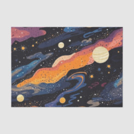 Astronomie universum sterrenstelsel patroon tissuepapier