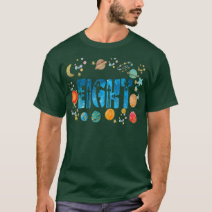 Astronomie van acht jaar oud op de achtste verjaar t-shirt
