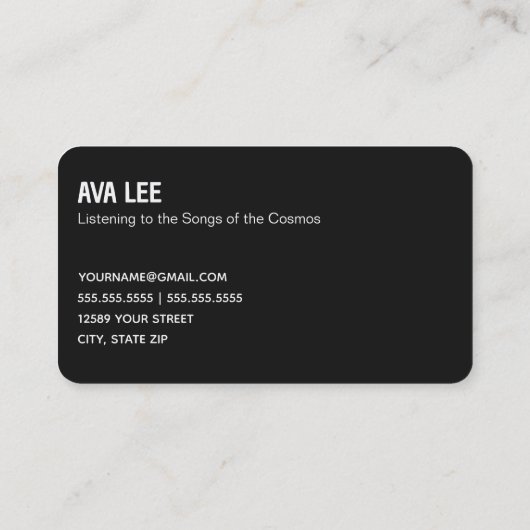 Astronomie Visitekaartje (Achterkant)