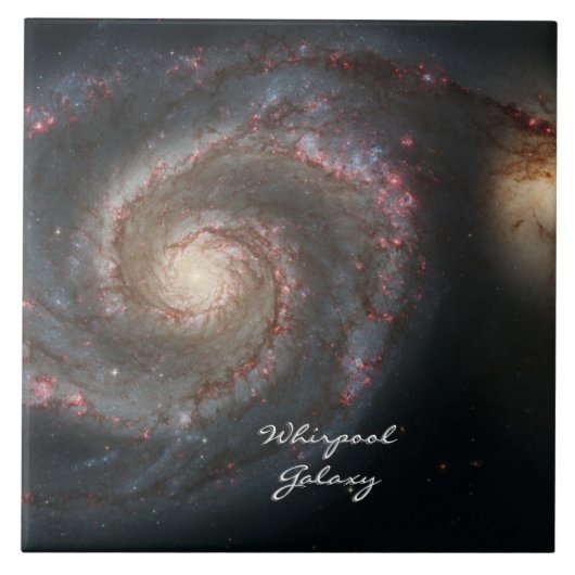 Astronomie & Whirpool Galaxy Spiral / Hubble Tegeltje (Voorkant)