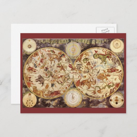  astronomieconstellaties, Frederik de Wit Briefkaart (Voorkant / Achterkant)