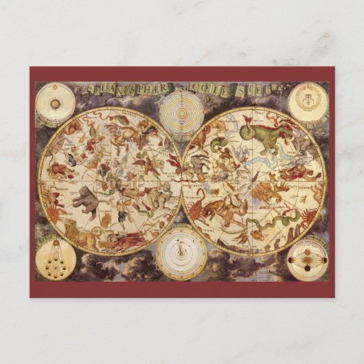  astronomieconstellaties, Frederik de Wit Briefkaart (Voorkant)