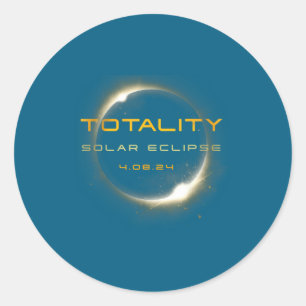 Astronomieliefhebbers Totale Zonsverduistering 202 Ronde Sticker