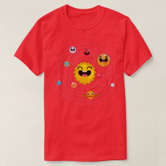 Astronomisch ruimtevaartwetenschapper Solar System T-shirt (Design voorkant)
