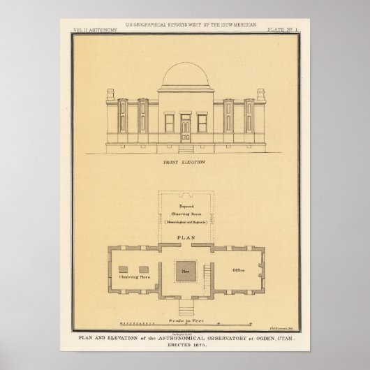 Astronomisch waarnemingscentrum, Ogden, Utah Poster (Voorkant)
