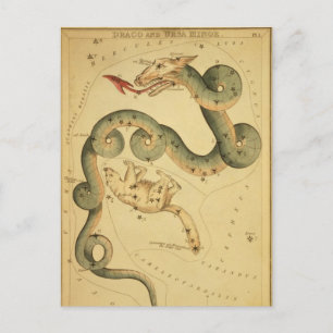  astronomische afdruk Draco & Ursa Minor Briefkaart