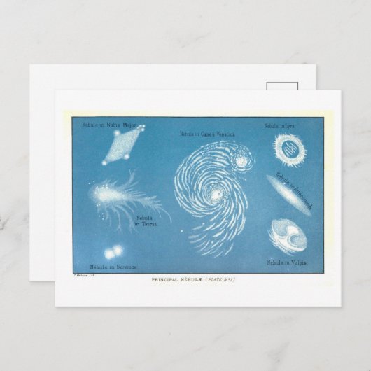 Astronomische Grafiek van Nebulae Briefkaart (Voorkant / Achterkant)