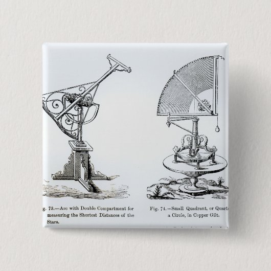 Astronomische instrumenten vierkante button 5,1 cm (Voorkant)