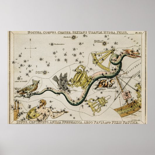  astronomische kaart poster (Voorkant)