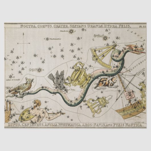  astronomische kaart tissuepapier (Voorkant)