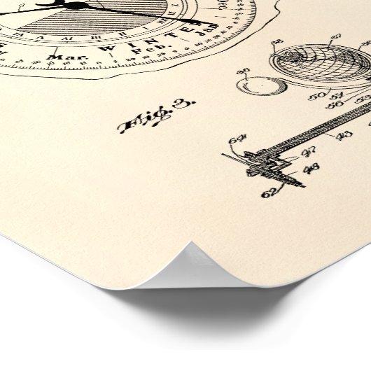 Astronomische klok 1922 oude kunstpoep poster (Hoek)