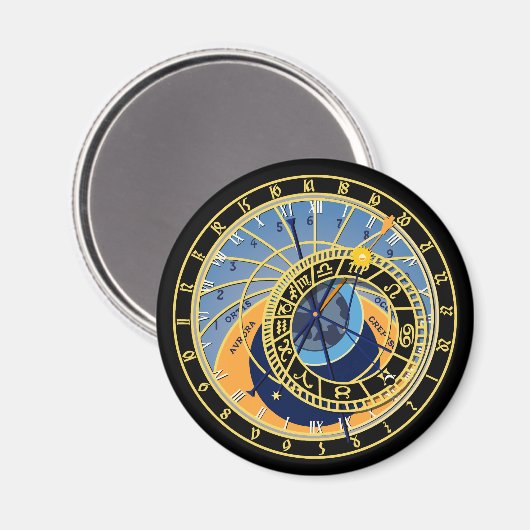 Astronomische klok Astrologie Sterrenbeeld Magneet (Voorkant / Achterkant)