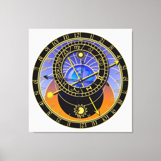 Astronomische klok canvas afdruk (Voorkant)