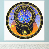Astronomische klok canvas afdruk (Insitu (Houten vloer))
