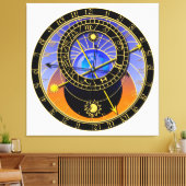 Astronomische klok canvas afdruk (Insitu (Woonkamer))