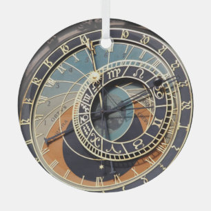 Astronomische klok in Praag Glas Ornament
