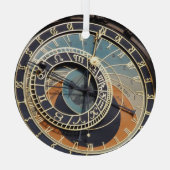 Astronomische klok in Praag Glas Ornament (Achterkant)