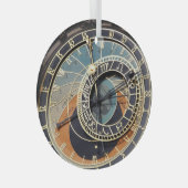 Astronomische klok in Praag Glas Ornament (Voorkant Rechts)