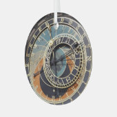 Astronomische klok in Praag Glas Ornament (Voorkant links)