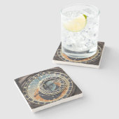 Astronomische klok in Praag Stenen Onderzetter (Zijkant)