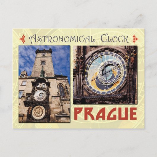 Astronomische klok in Praag, Tsjechië Briefkaart (Voorkant)