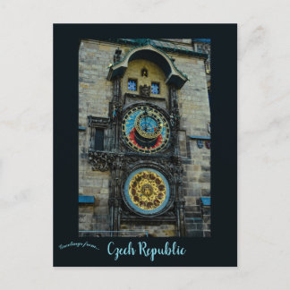 Astronomische klok in Praag Tsjechië Briefkaart
