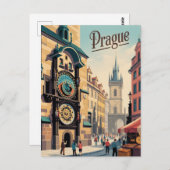 astronomische klok in Prague Briefkaart (Voorkant / Achterkant)