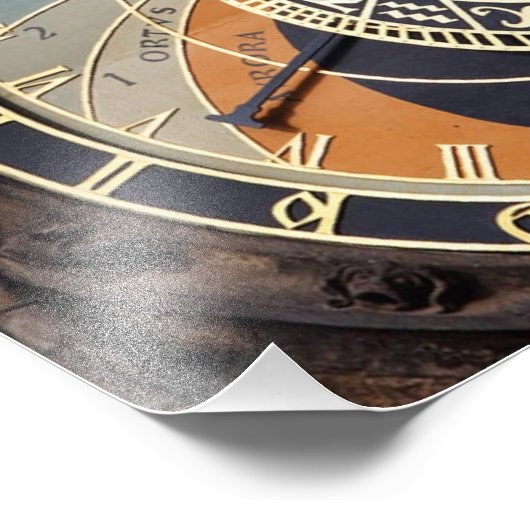 Astronomische klok in Praque Foto Afdruk (Hoek)