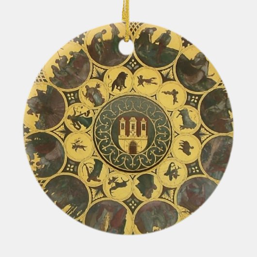 Astronomische klok keramisch ornament (Achterkant)