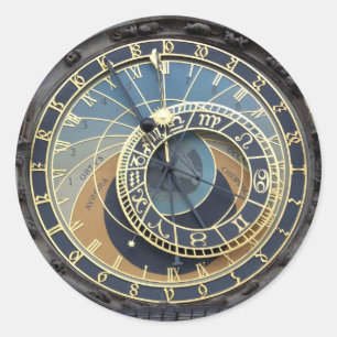 Astronomische klok of Prague Orloj Ronde Sticker