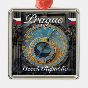 Astronomische klok Prague Orlog Tsjechië Metalen Ornament