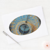 Astronomische klok Prague Orlog Tsjechië Ovale Sticker (Envelop)