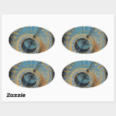 Astronomische klok Prague Orlog Tsjechië Ovale Sticker (Vel)