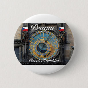 Astronomische klok Prague Orlog Tsjechië Ronde Button 5,7 Cm