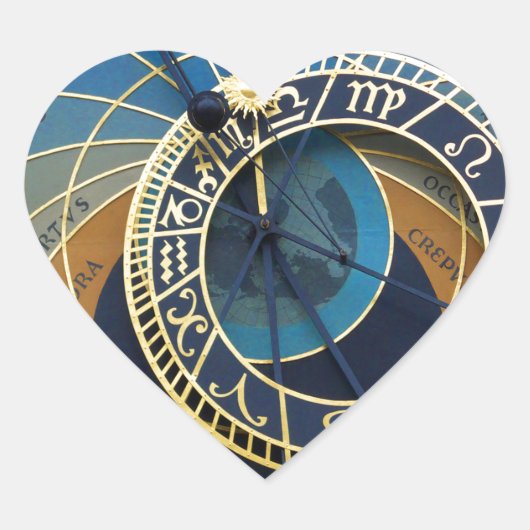 Astronomische klok-Prague Orloj Hart Sticker (Voorkant)