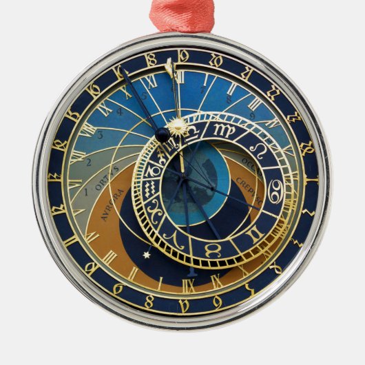 Astronomische klok-Prague Orloj Metalen Ornament (Voorkant)