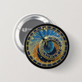Astronomische klok-Prague Orloj Ronde Button 5,7 Cm (Voorkant /achterkant)