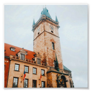 Astronomische klok van Praag, het oude stadsplein Foto Afdruk