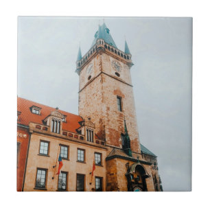 Astronomische klok van Praag, het oude stadsplein  Tegeltje