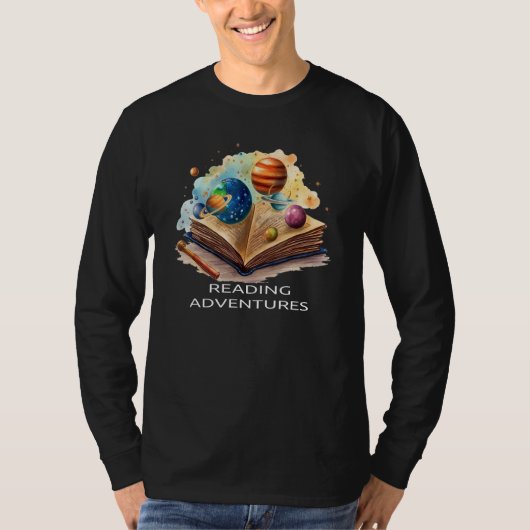 Astronomy Books Reading Passion For Universe Plan T-shirt (Voorkant)