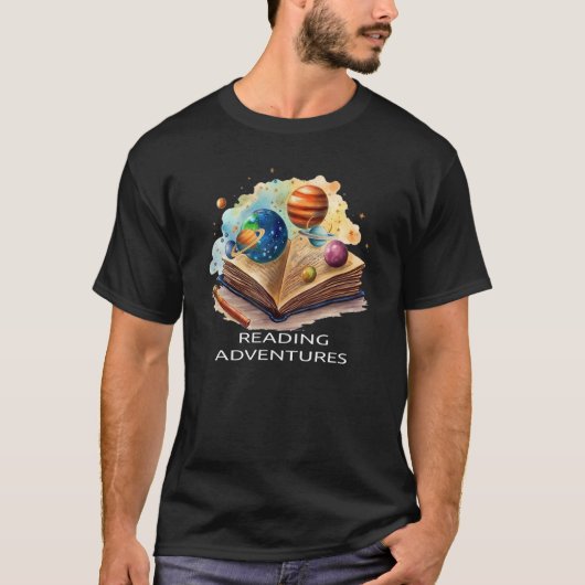 Astronomy Books Reading Passion For Universe Plan T-shirt (Voorkant)