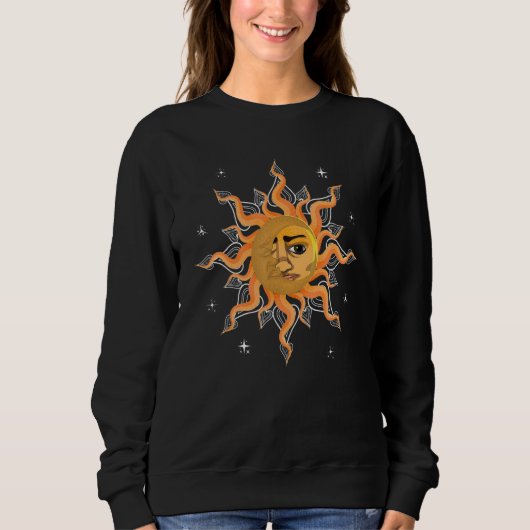 Astronomy Celestial Body Boho Aesthetic Sun Moon A Trui (Voorkant)