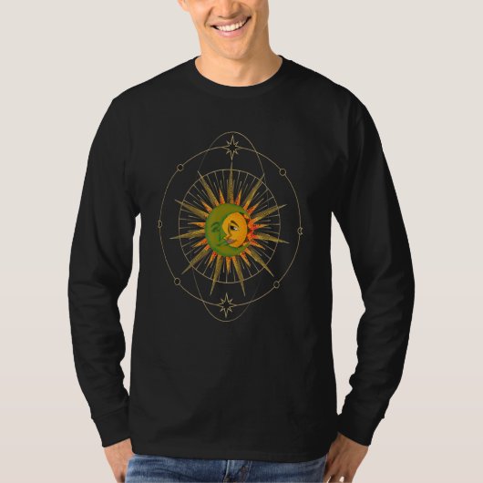 Astronomy Crescent Moon Sun Celestial Body Boho As T-shirt (Voorkant)